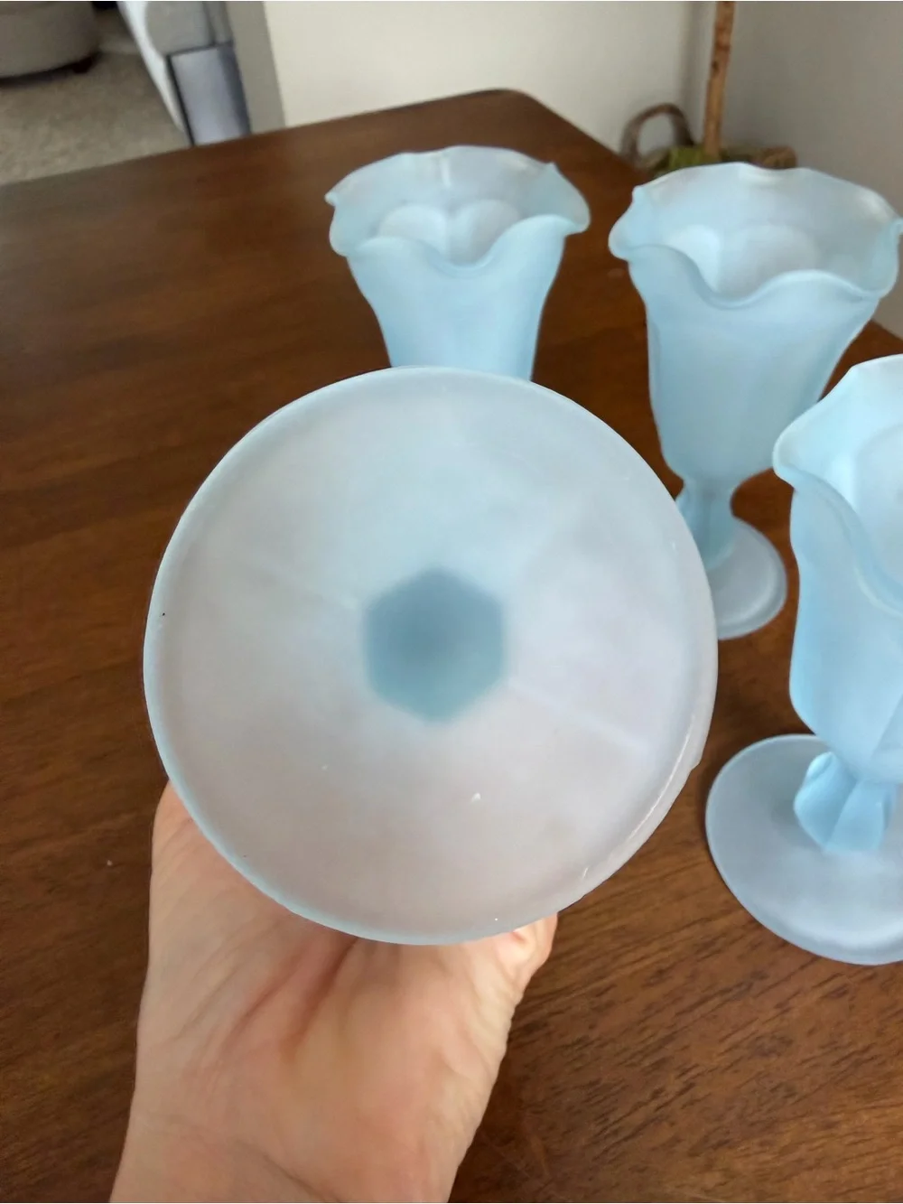 1970s Indiana Glass fountainware sundae glasses.
